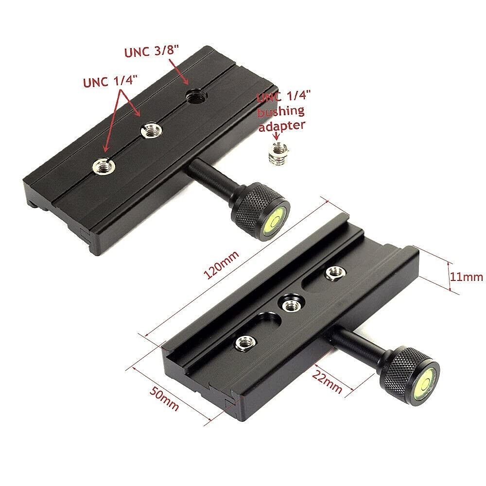 Hersmay 120mm Arca-Swiss Quick Release Plate with QR Clamp Adapter QR-120
