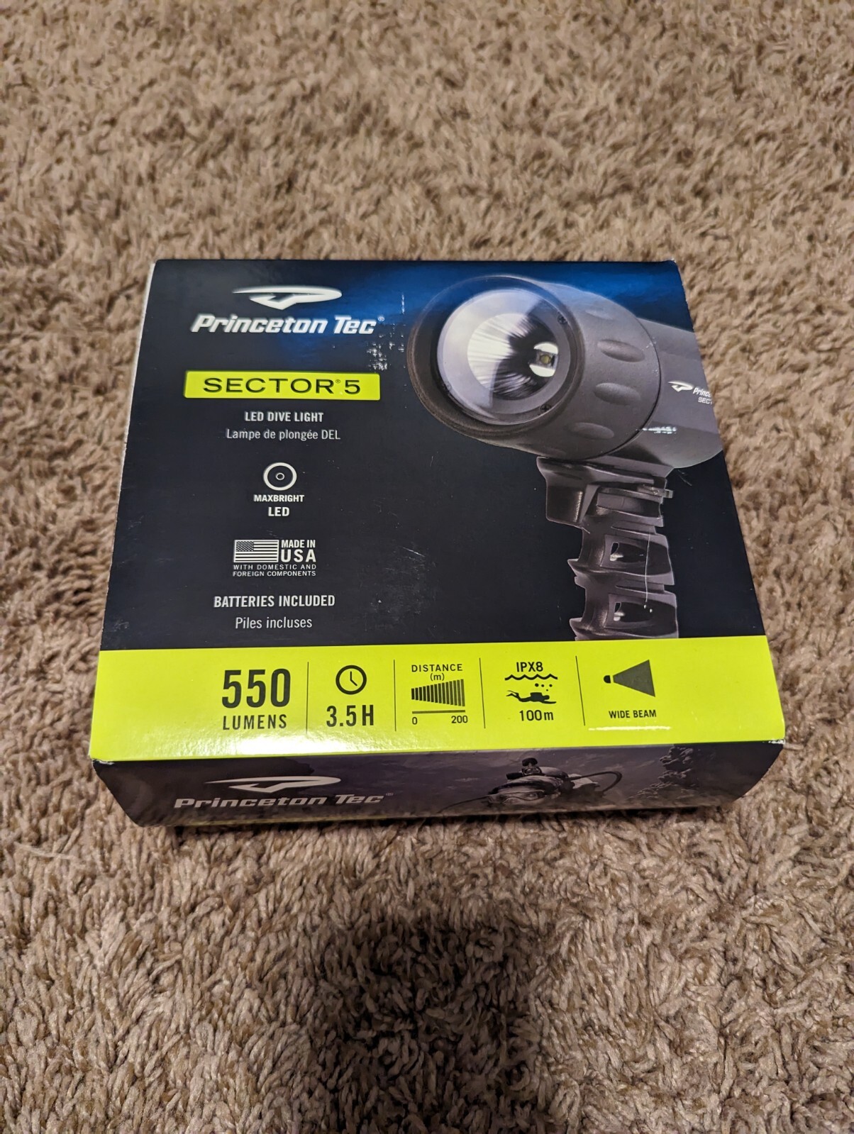 Princeton Tec Sector 5 LED Dive Light 550 Lumens Pink