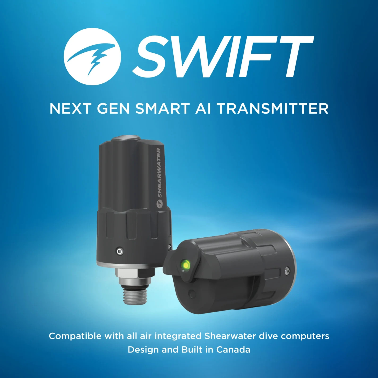 Shearwater Swift Scuba Dive Wireless Computer Transmitter + Case (Oceanic Aeris)