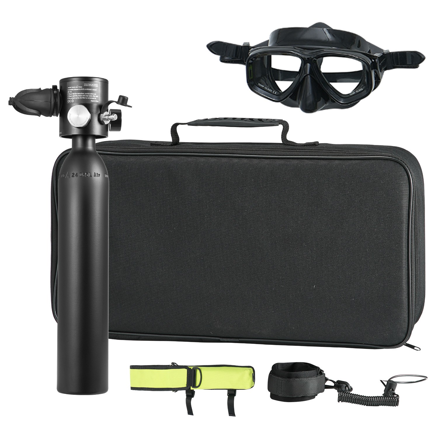 Mini Scuba Tank 2*0.5L Diving Device Lung Gear Air Buddy Systems Oxygen Cylinder