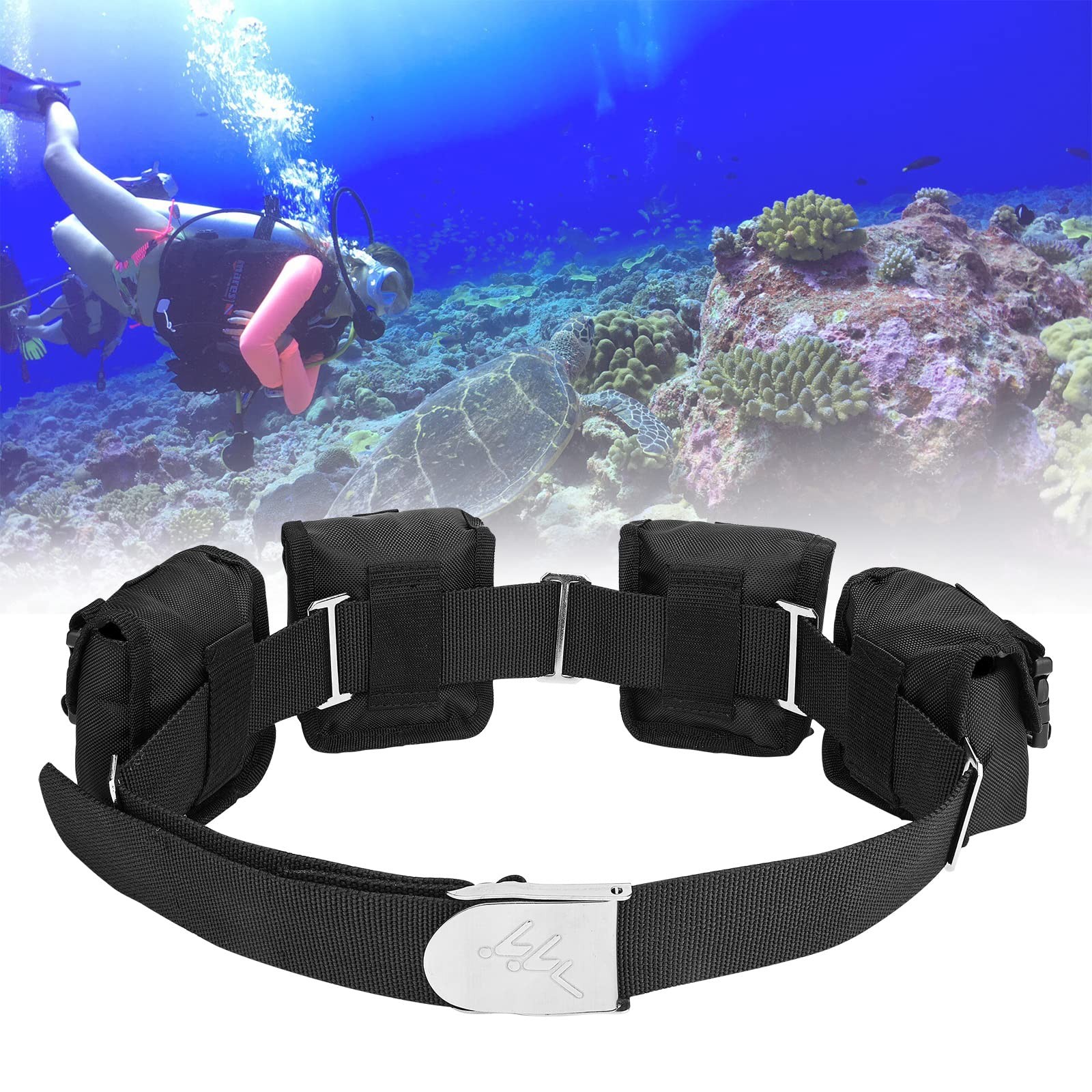 MOPHOEXII Diving Belt Kit,1 Diver Weight Belt,4 52 inches, Black