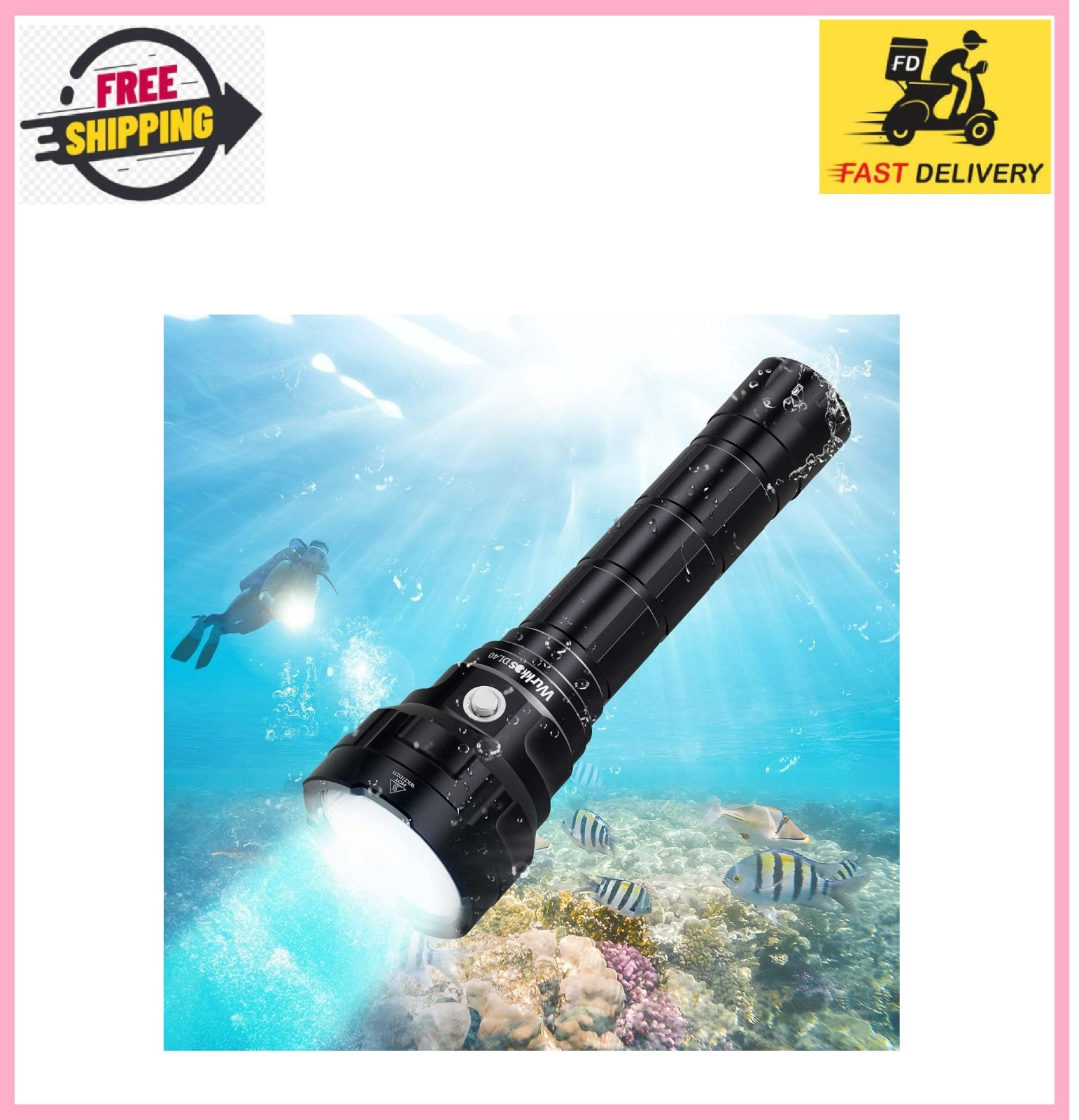 Wurkkos DL40 Diving Flashlight, Bright Max 5000 Lumen Scuba Dive Light with 4
