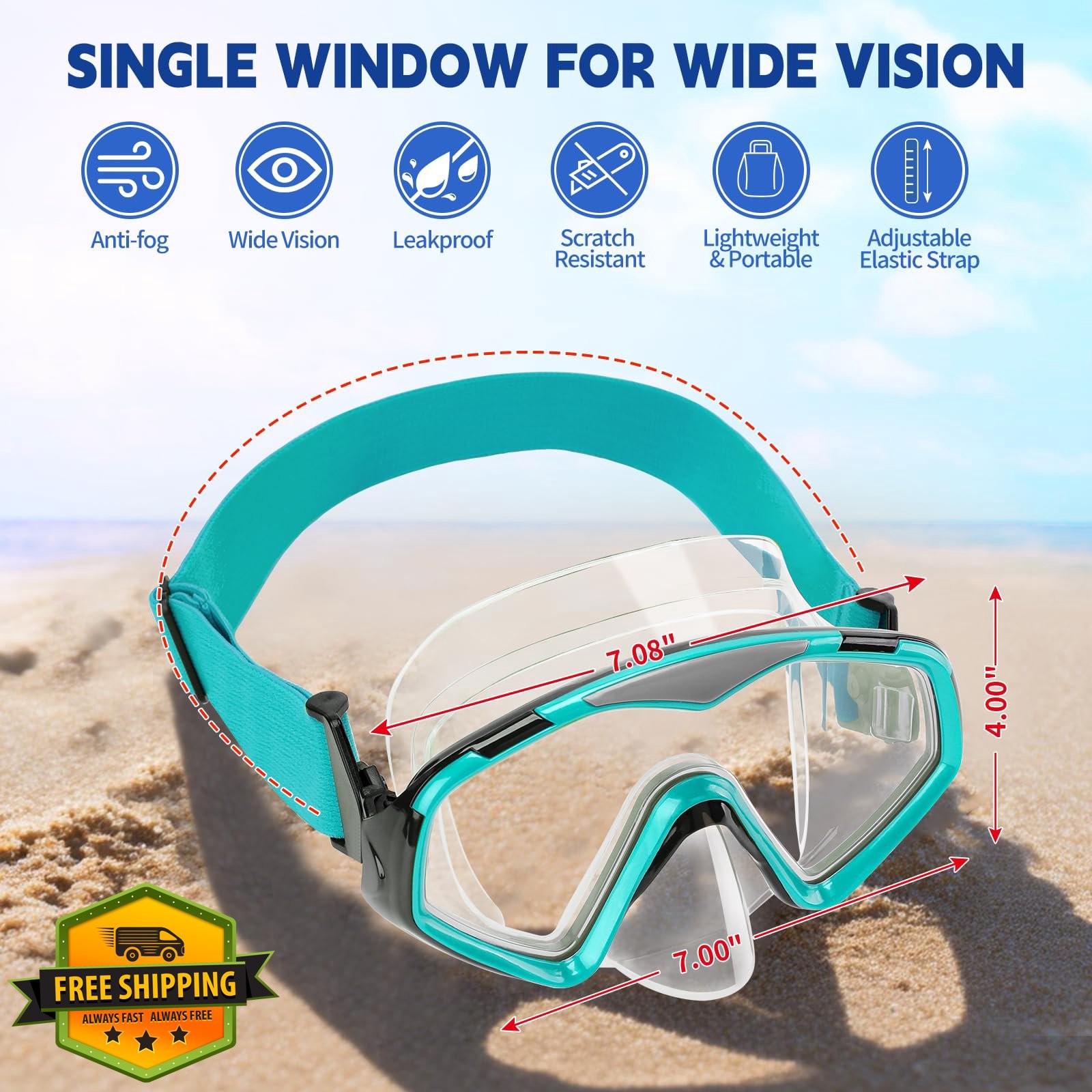 iGym Diving Mask Light-green Transparent Silicone
