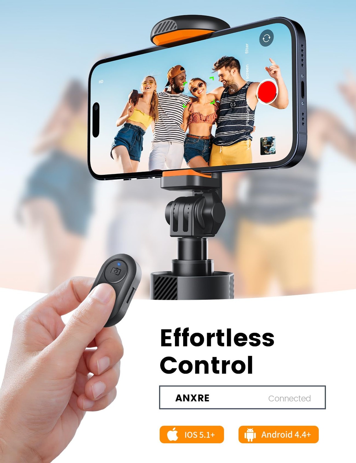 ANXRE 71″ Phone Tripod, NT79 Extendable Selfie Stick with 1/4″ 71″, Black