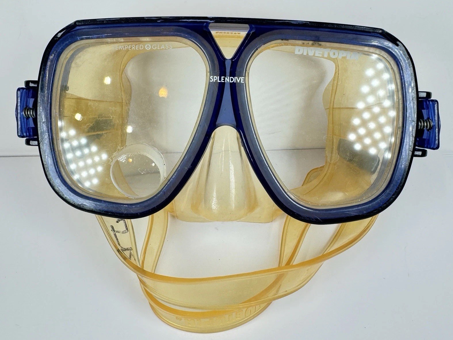 VTG RARE Divetopia Splendive TUSA Tabata Scuba Dive Mask Tempered Glass Japan