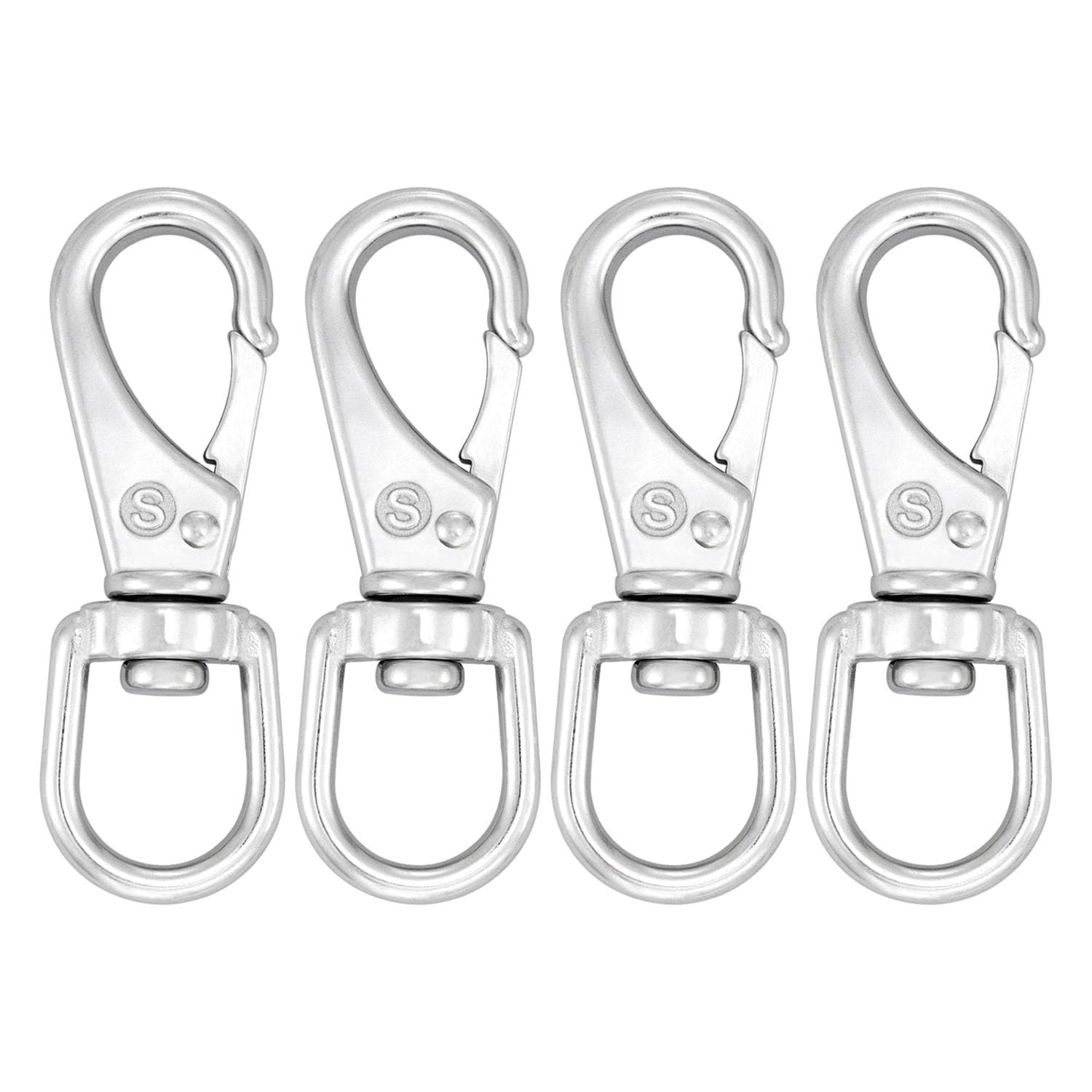 4 Pack Stainless Steel Flag Clips Swivel Snap Hooks for Rope Leash Boat