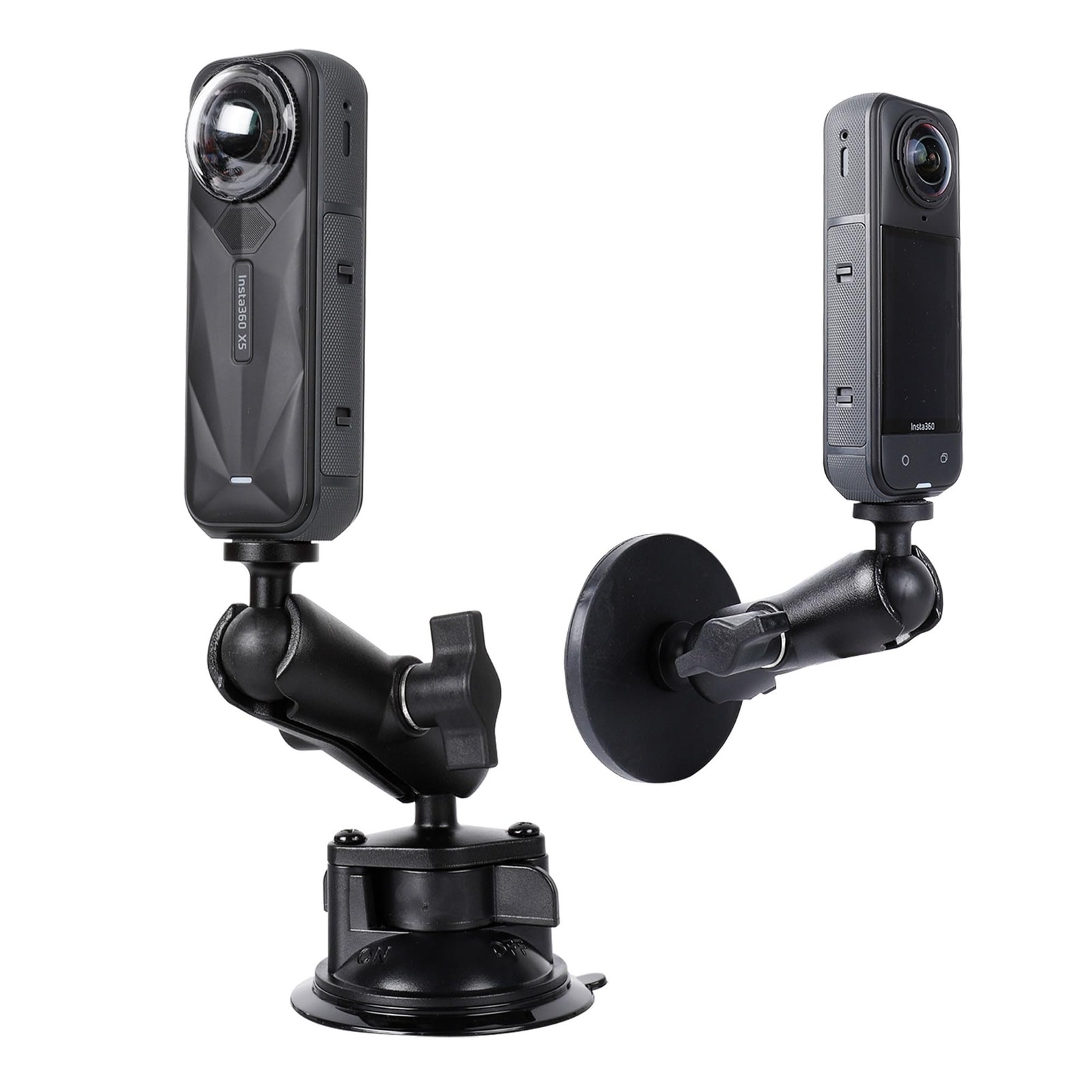 xik 2 in 1 Suction Cup and Magnetic Camera Mount Stand Kit for Small, Black