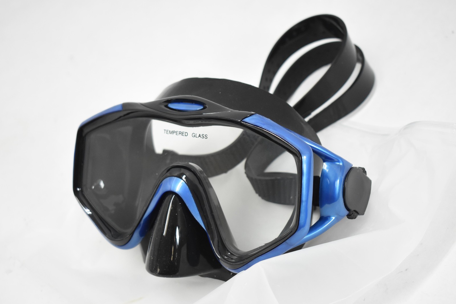Snorkel and Mask Set Adult Blue Black Tempered Glass Scuba Diving Swim Gear New