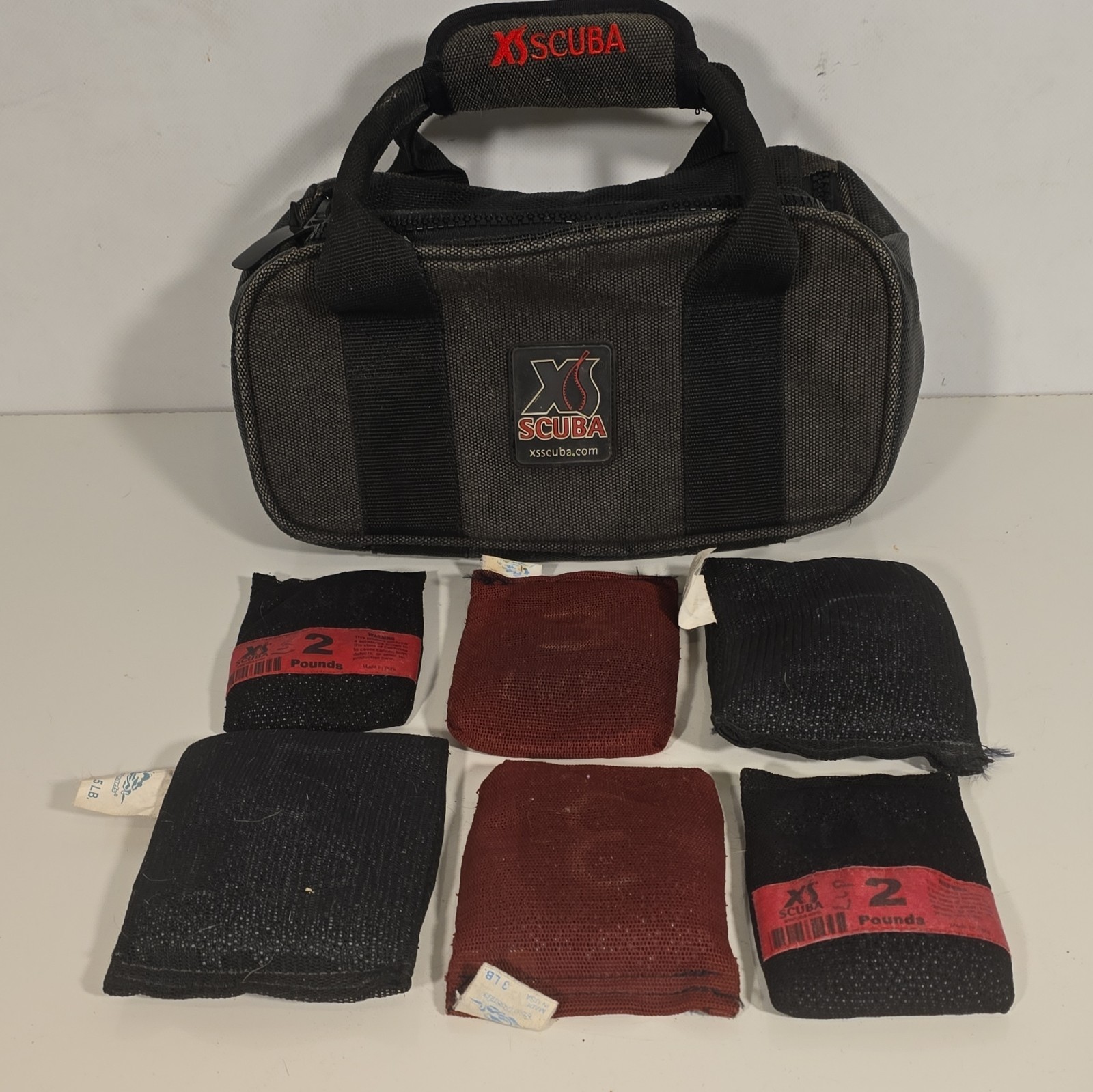 XS Scuba Weight Bag w/ 2, 3, 5lb Soft Weight Pouches Scuba Dive Weights
