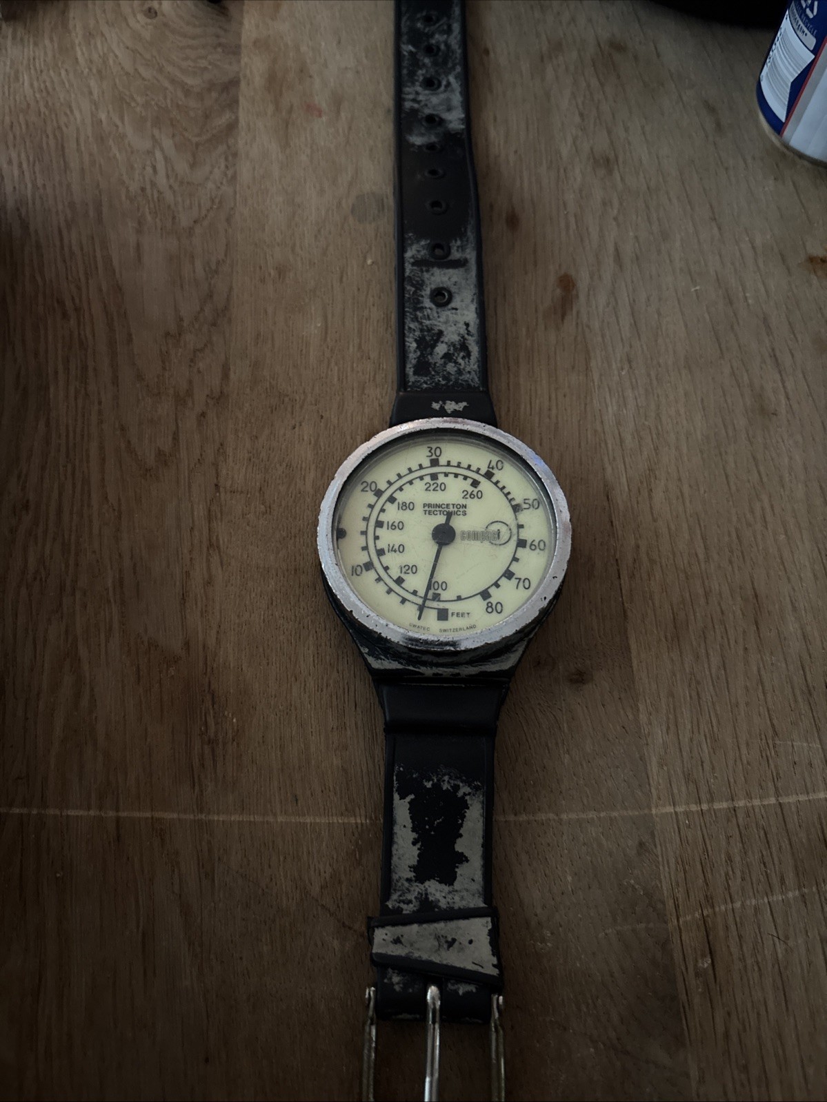 Uwatec Princeton Tectonics Vintage Compact Scuba Wrist Depth Gauge Swiss Rough
