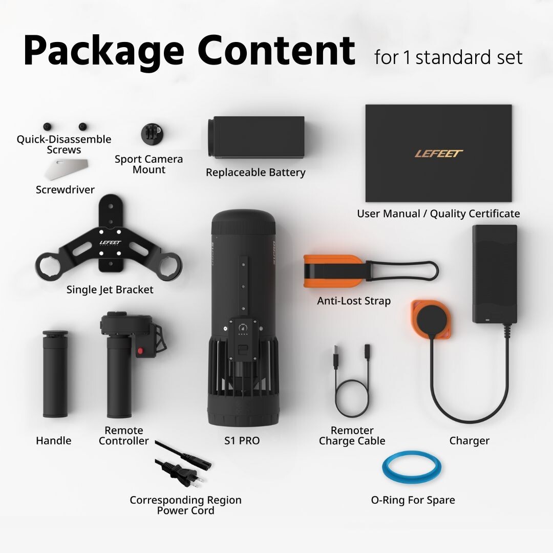 LEFEET Underwater Scooter S1 Pro with Action Camera Mount, Modular Sea Scooter