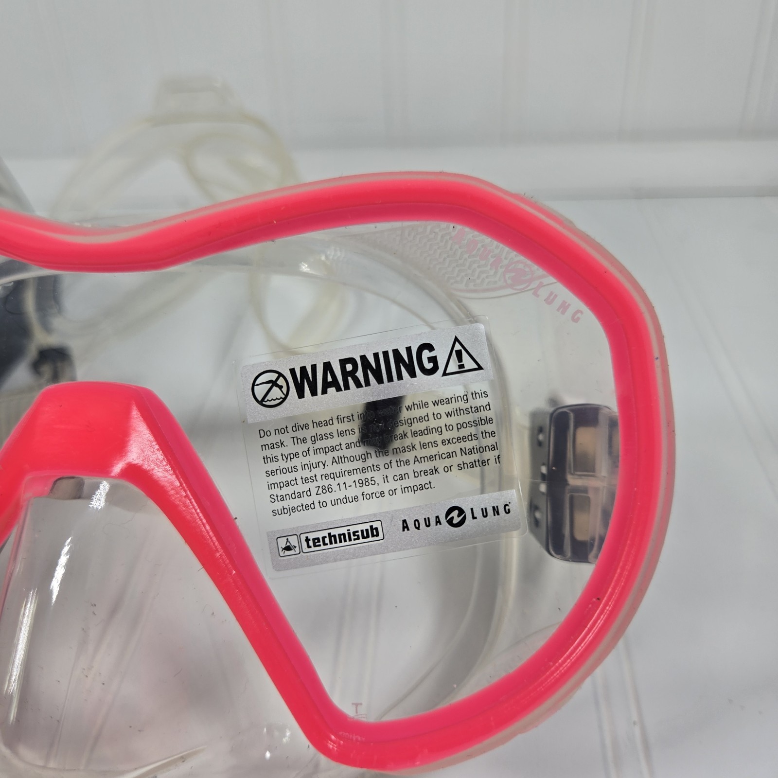 Aqua Lung Plazma Frameless Panoramic Diving Mask Scuba Swim Pink Adjustable Case