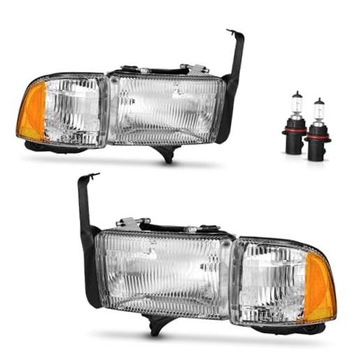 Headlights Assembly for 1994 OE Replacement Chrome | With High & Low Beam Bulbs