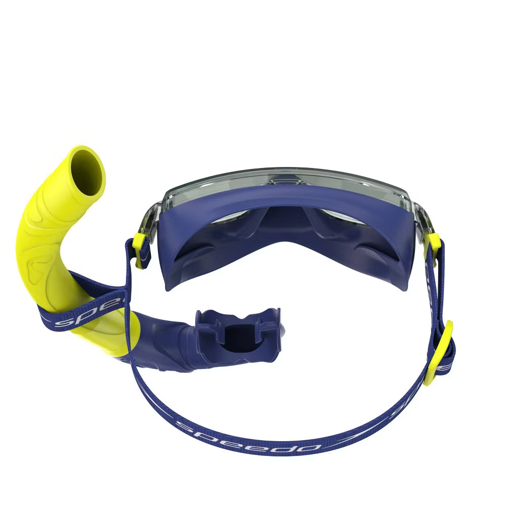 Speedo Adult Travel Mask and Snorkel Set – Navy/Yellow: Polycarbonate & Silicone