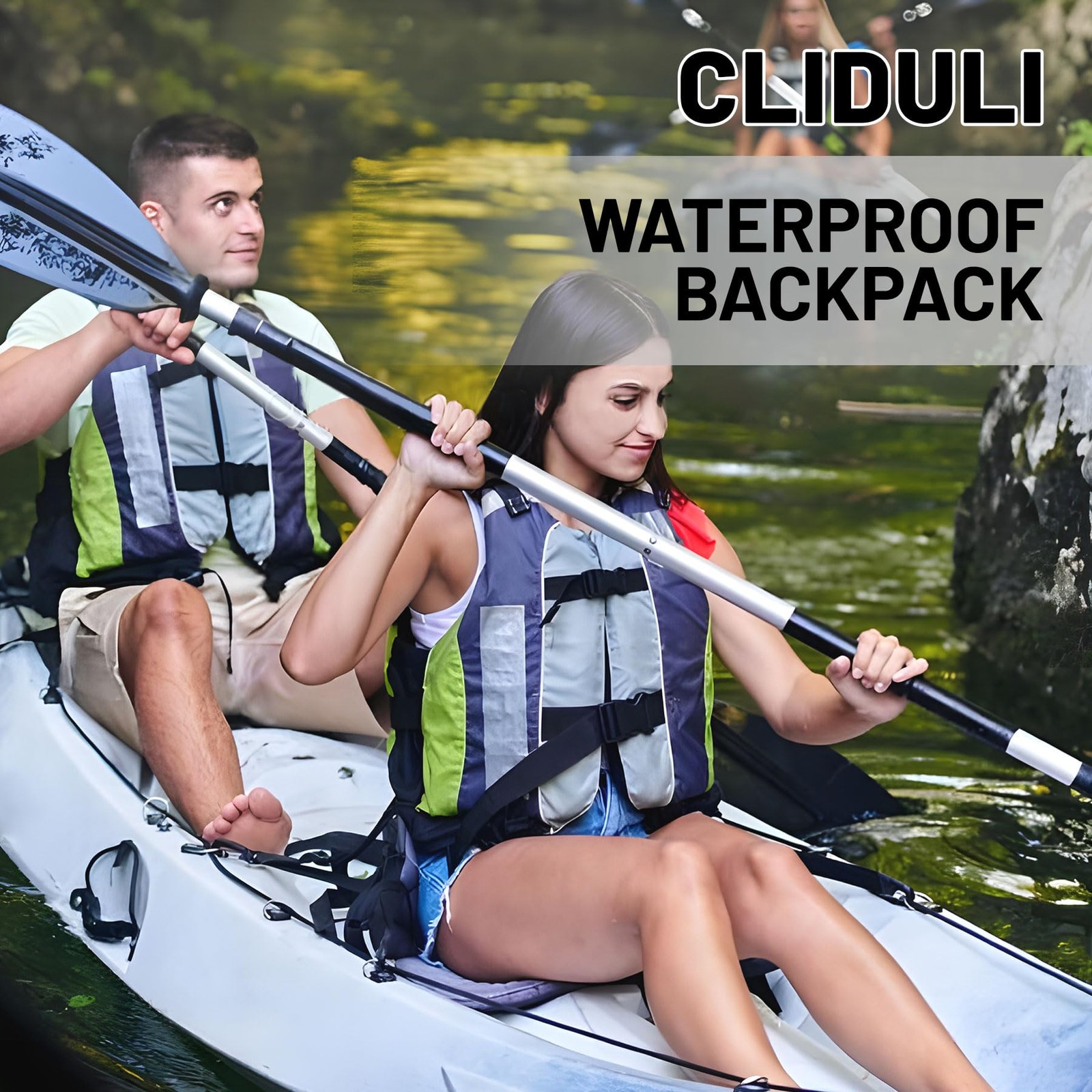 Cliduli Waterproof Dry Bag,Roll Top Orange Small 5L, Orange-A