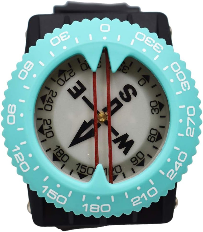 Diving Compass (Wrist/Bungee Mount) – Easy-To-Read Underwater Navigation Tool fo