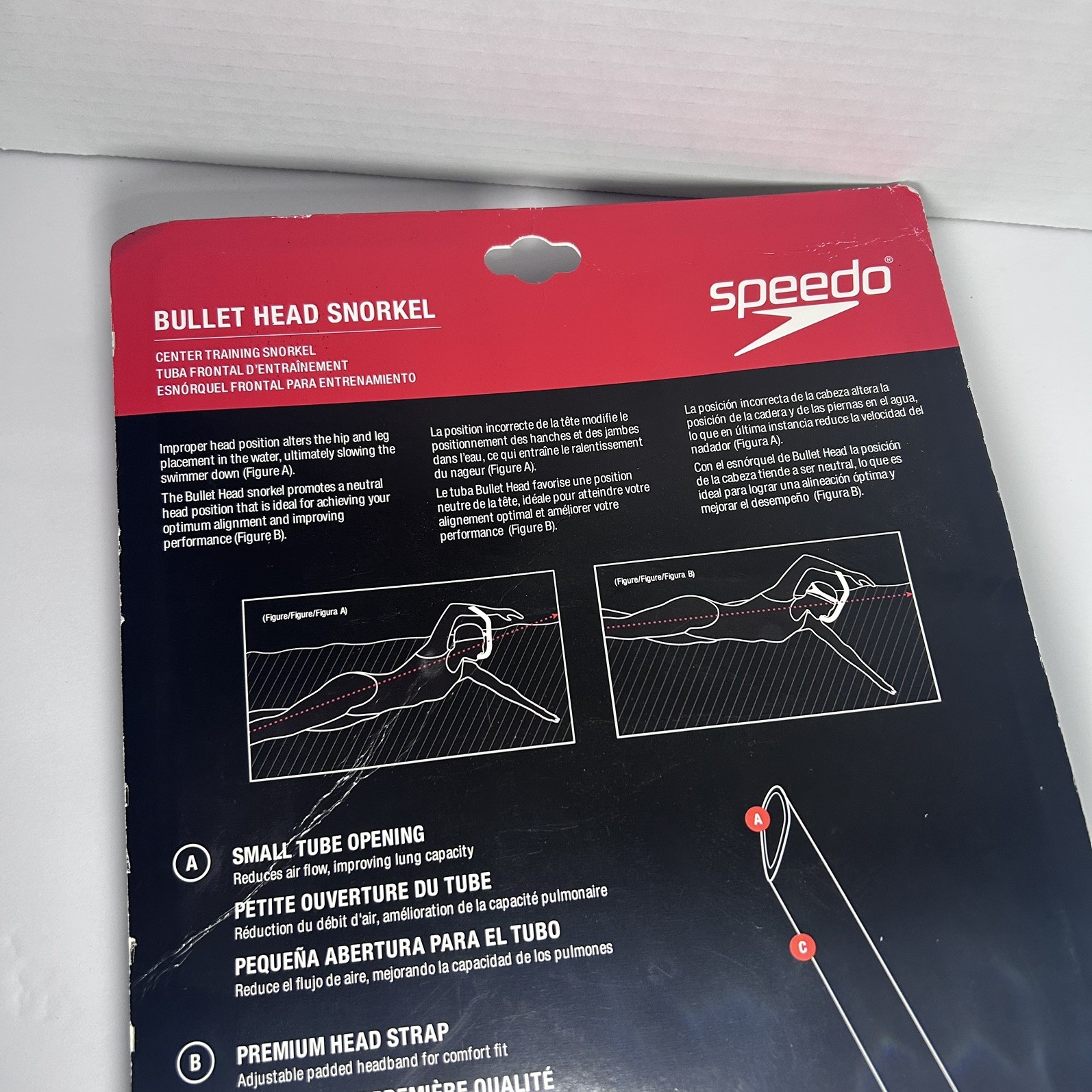 NEW Speedo Unisex Adult Swim Training Snorkel Bullet Head FAST SHIPPING