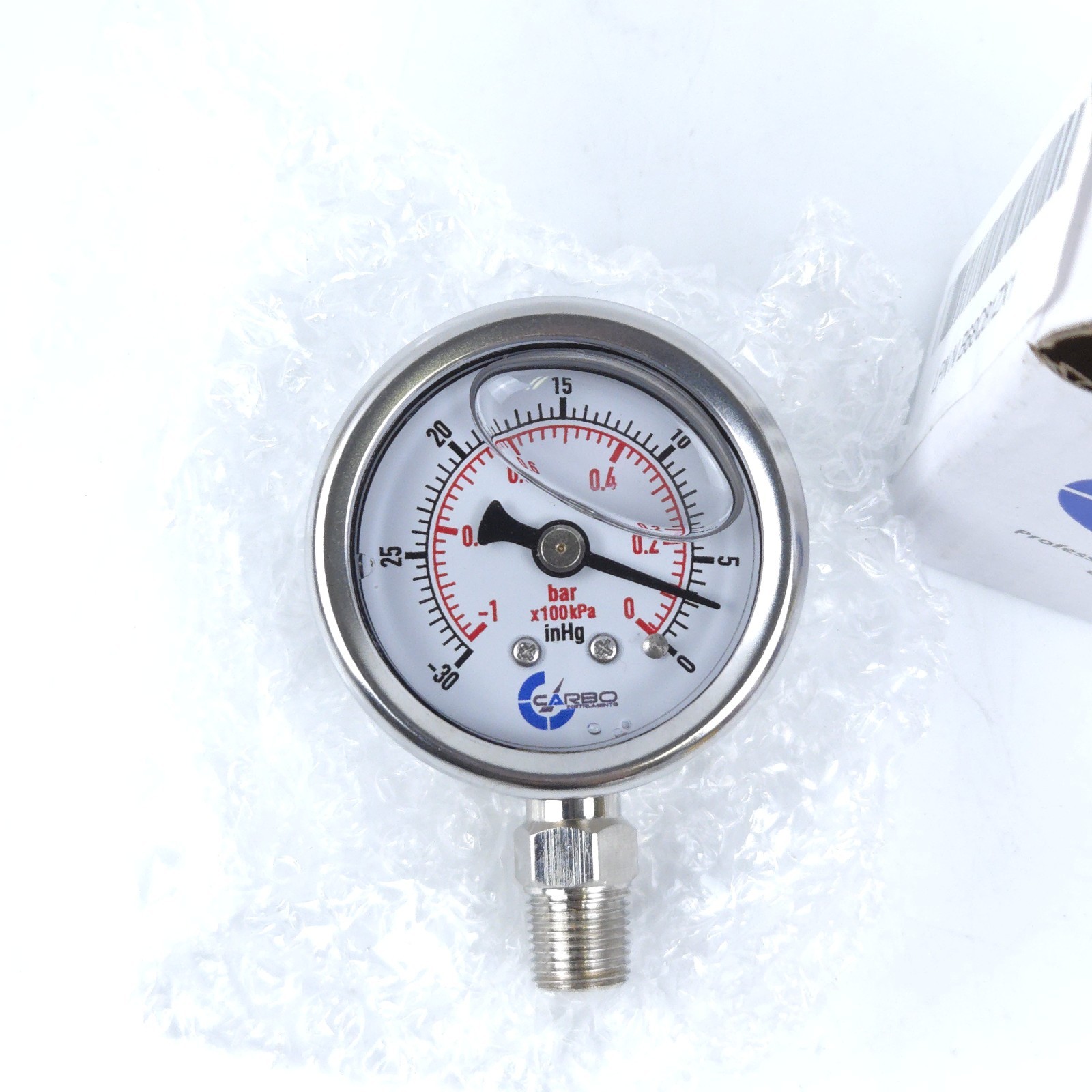1-1/2″ Pressure Gauge, Stainless Steel Case, Chrome Plated Brass Connection, …