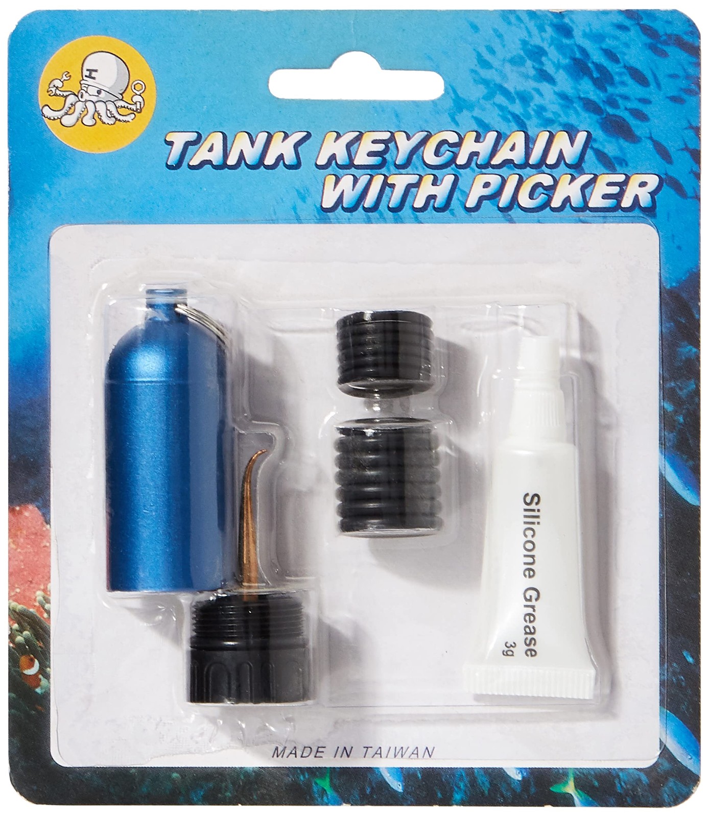 Mini Dive Tank Key Ring O-Ring Kit: Silicone Grease, Pick & 10 O-Rings for Di…