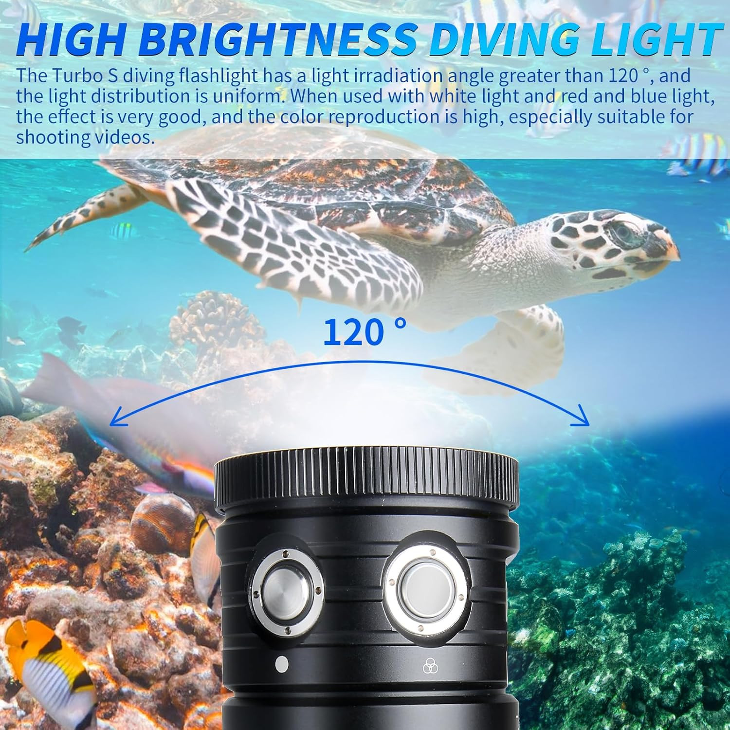 Dive Light, TS S 10000Lumens 100M Underwater Video Light,Diving Flashlight,Water