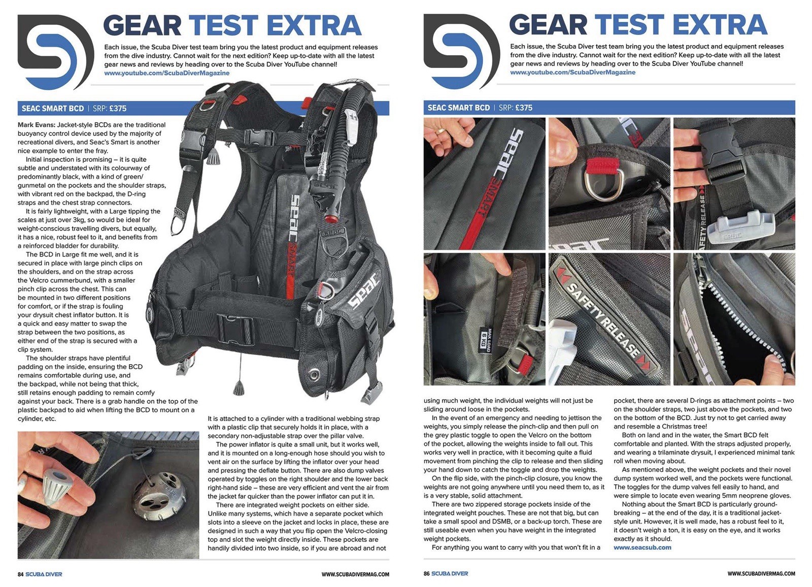 Seac Smart BCD, Size LG, Drop Weight Pockets Buoyancy Compensator. Size Large
