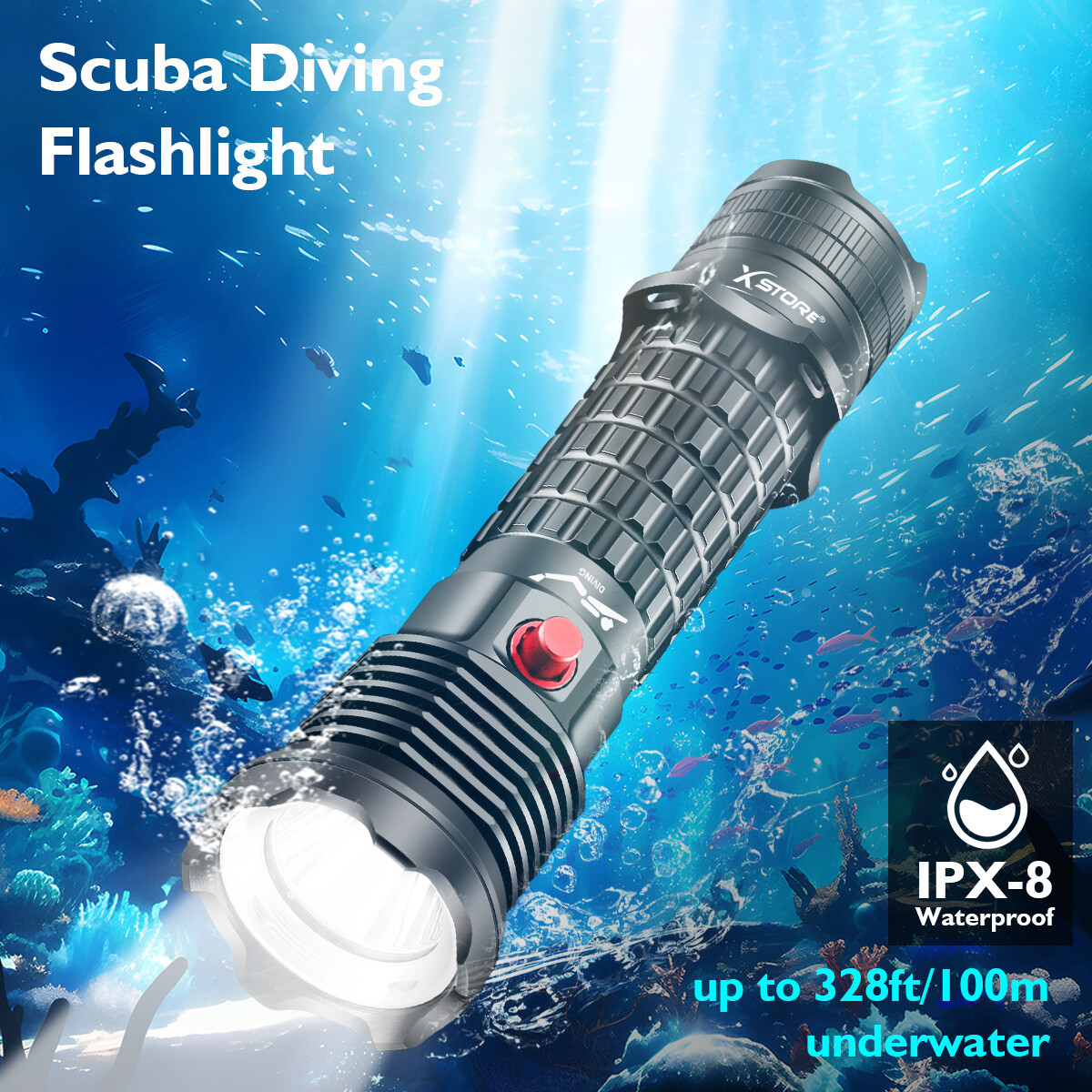 Underwater 90000LM P70 LED Diving Flashlight Waterproof Rechargeable Scuba Torch