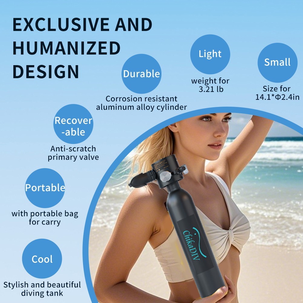 0.5L Mini Scuba Tank,Lung Tank Diving Tank,6-10Min for Underwater Activities