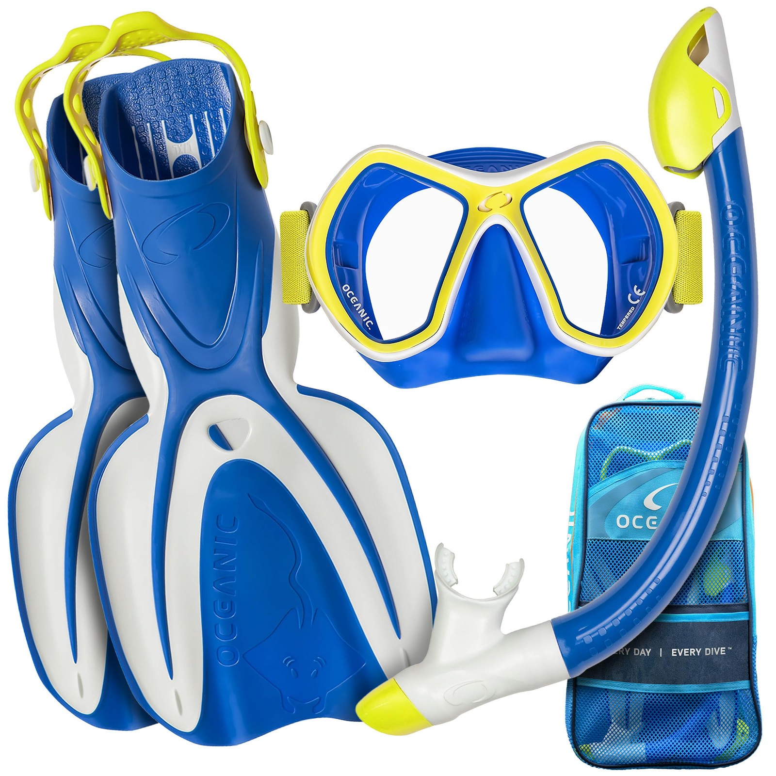 Snorkel Set – Snorkeling Gear, Panoramic Wide View, Tempered Glass Scuba Divi…