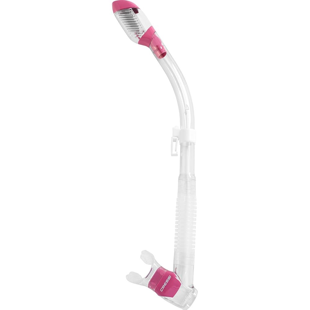 Cressi Supernova Dry Dry Snorkels, Clear/Pink