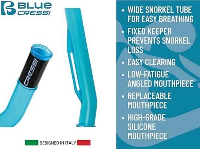 Scuba Diving Minimal Fixed Keeper Snorkel – Easy and Clear/Clear/Black Adult