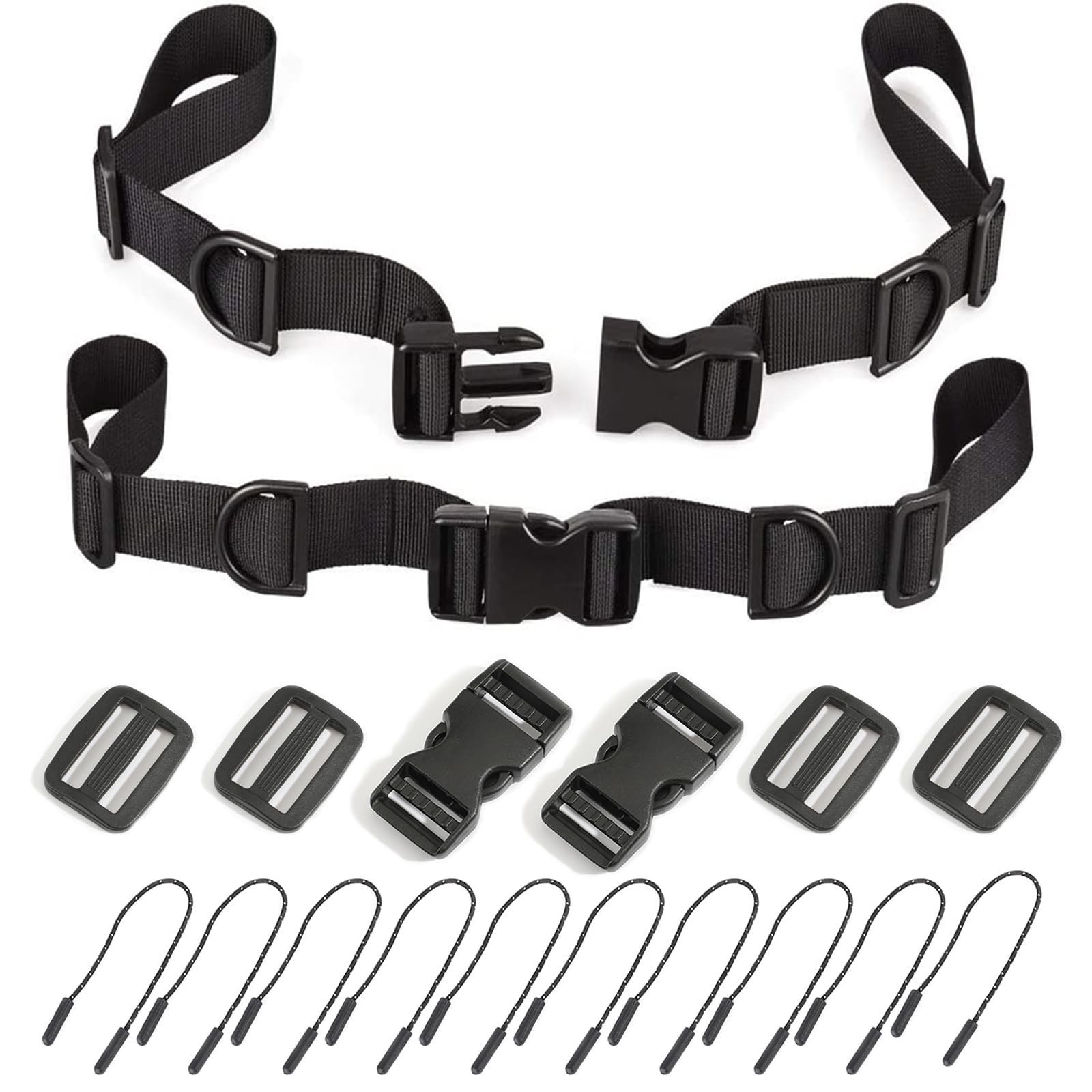 2 Pack Backpack Chest Straps,with 2 Quick Release Buckle,4 Slide Clips 10 Zip…