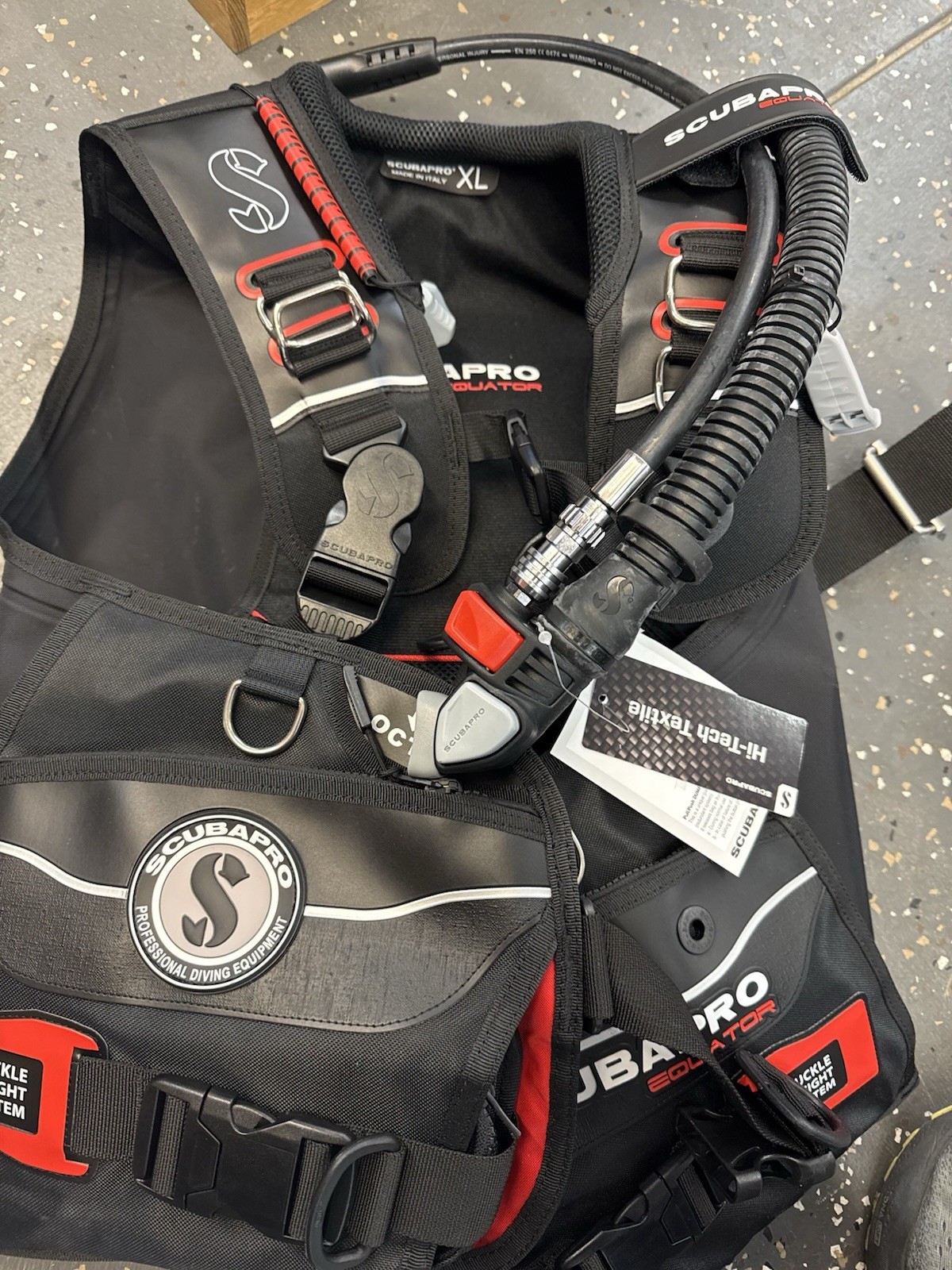Scubapro Equator BCD, Small, Buoyancy Compensator W/ BPI Inflator- Black/Red