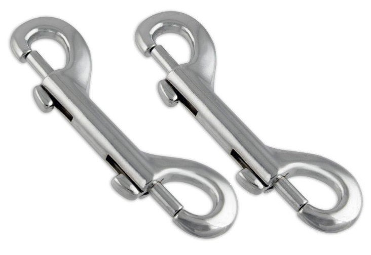 2 Pcs Heavy Duty 316SS Scuba Diving Double Swivel Snap Hook 4 » / 100mm
