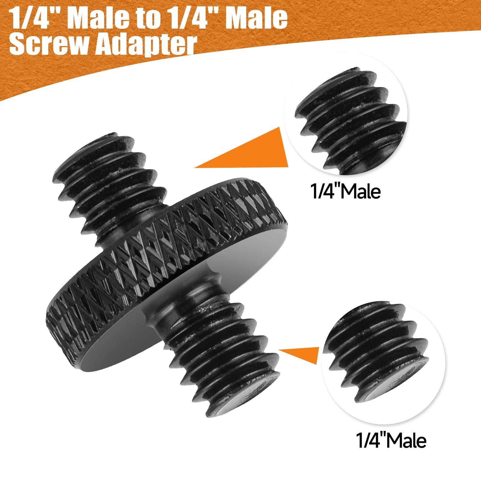 1/4″ Male to Tripod Screw, 4 PCS Standard Camera Cage small, black