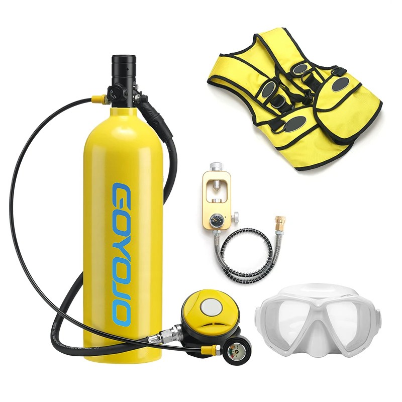 GOYOJO Scuba Diving Equipment Underwater Breathing Kit 2L Diving Oxygen Tank Set