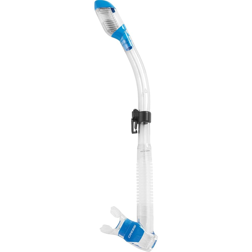 Cressi Supernova Dry Snorkels, Clear/Blue One Size,