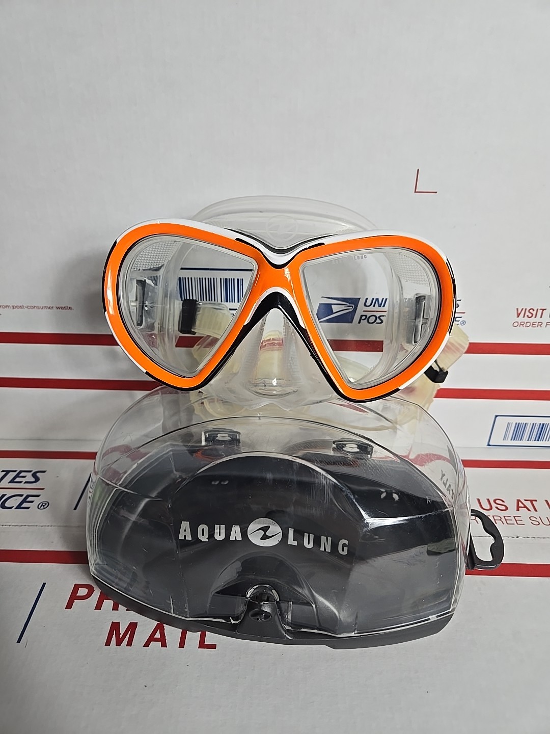 Aqua Lung Reveal X2 Mask Orange MS193113 Made In Italy, Pre-owned