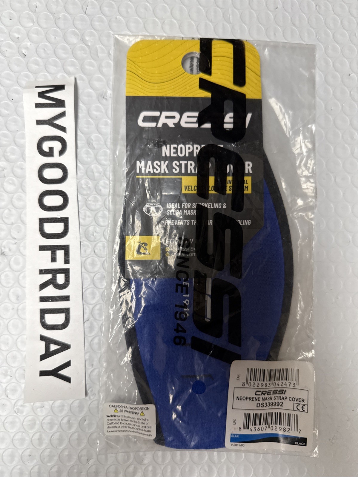 Cressi Neoprene Mask Strap Cover # DS339992 – Blue