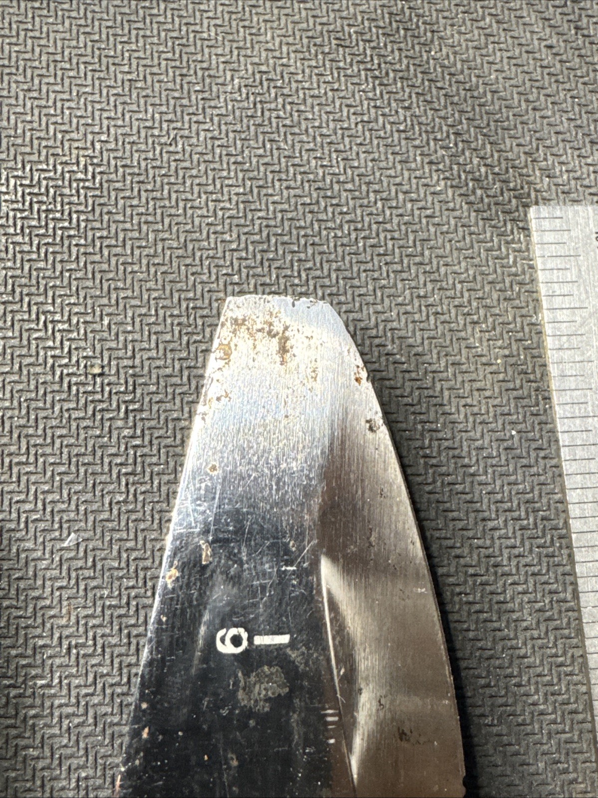 TABATA Stainless Steel Japan Diving Knife w/ Sheath, Broken Tip, Melted Sheath