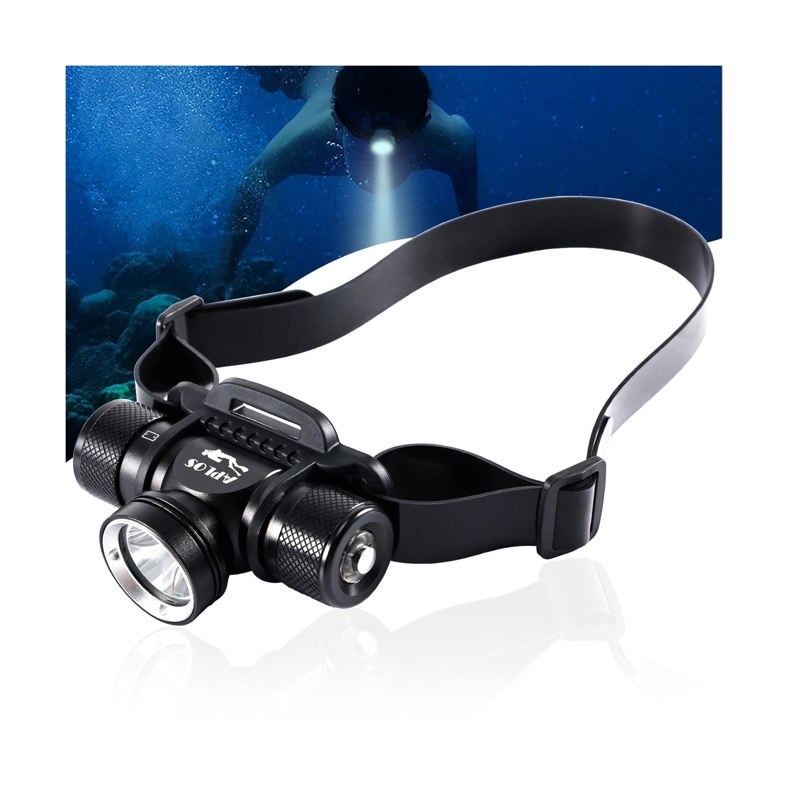 APLOS HP900 Diving Headlamp Rechargeable – 3000 Lumen Super Bright Scuba Dive…