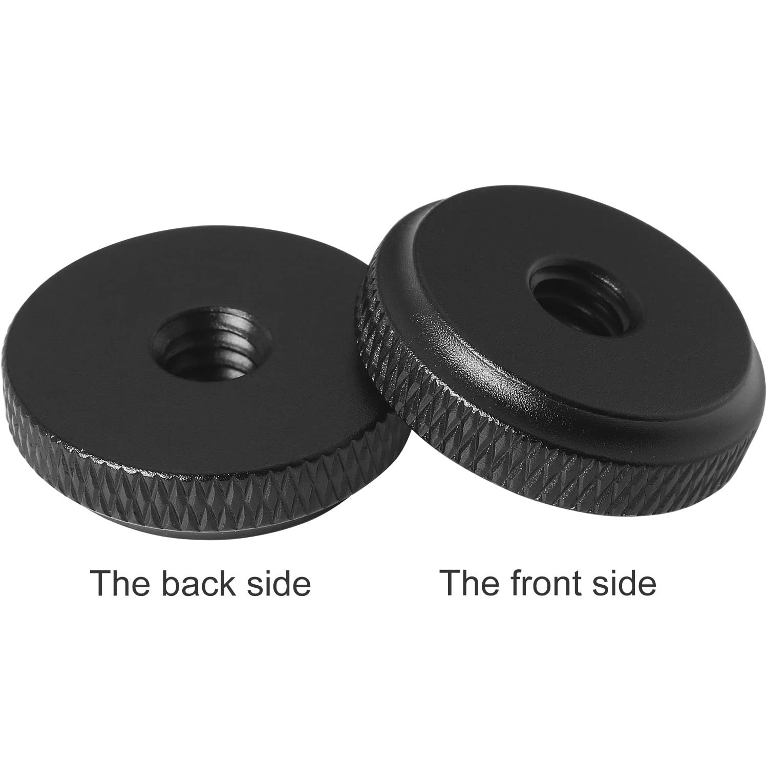 LUORNG 4PCS 1/4»Aluminum Alloy Female Thumb Wheel Lock Nut Adapter Hot Black