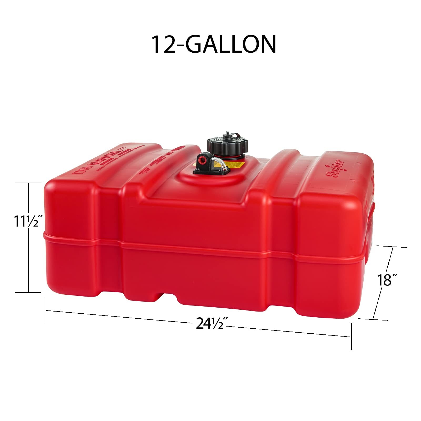 Fuel Tank 12 Gallon Low Profile Rectangular Red Marine Scepter 08669 Outboard