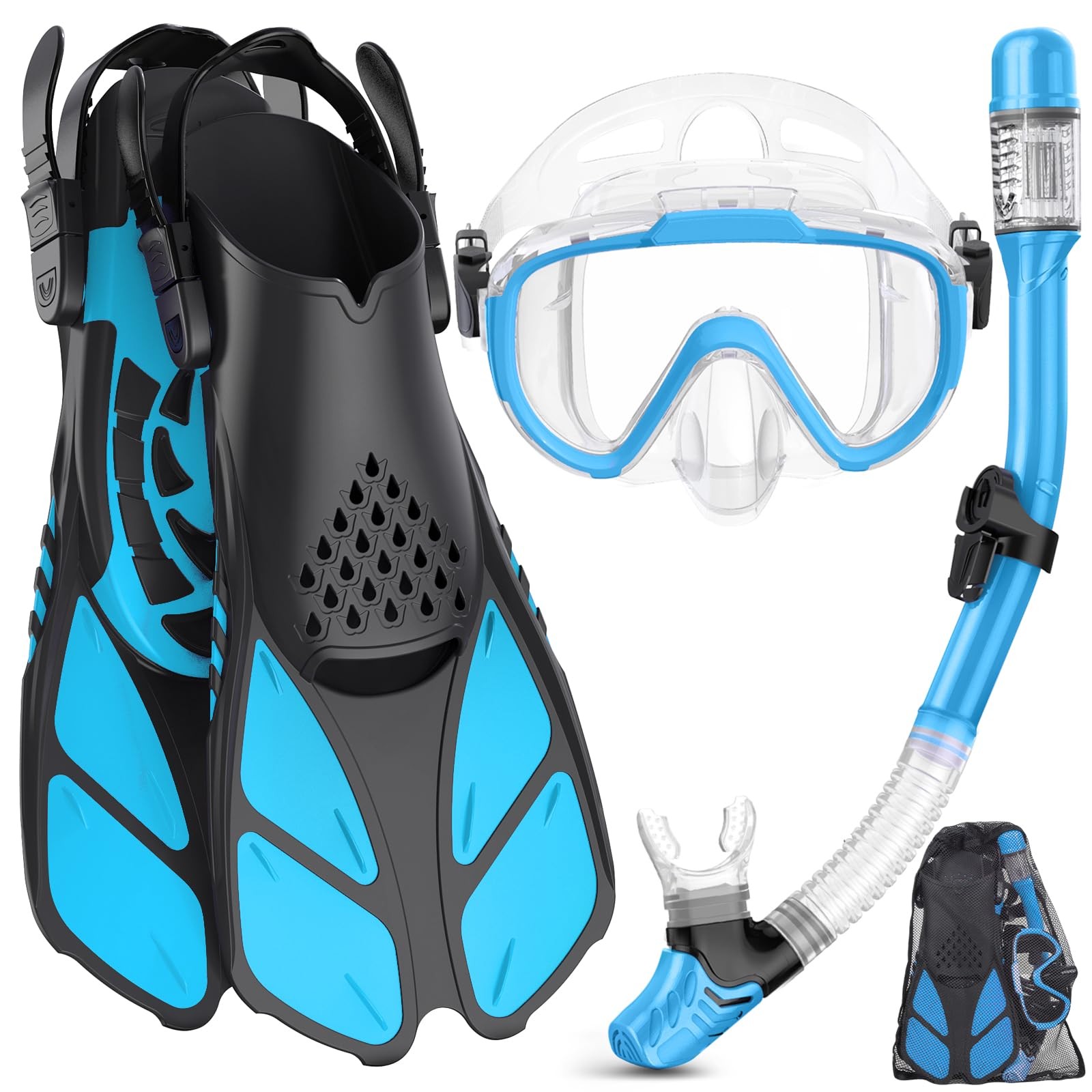 Ubekezele Snorkeling Gear for Adults Men Women,4 in 1 Snorkel Set with Panora…