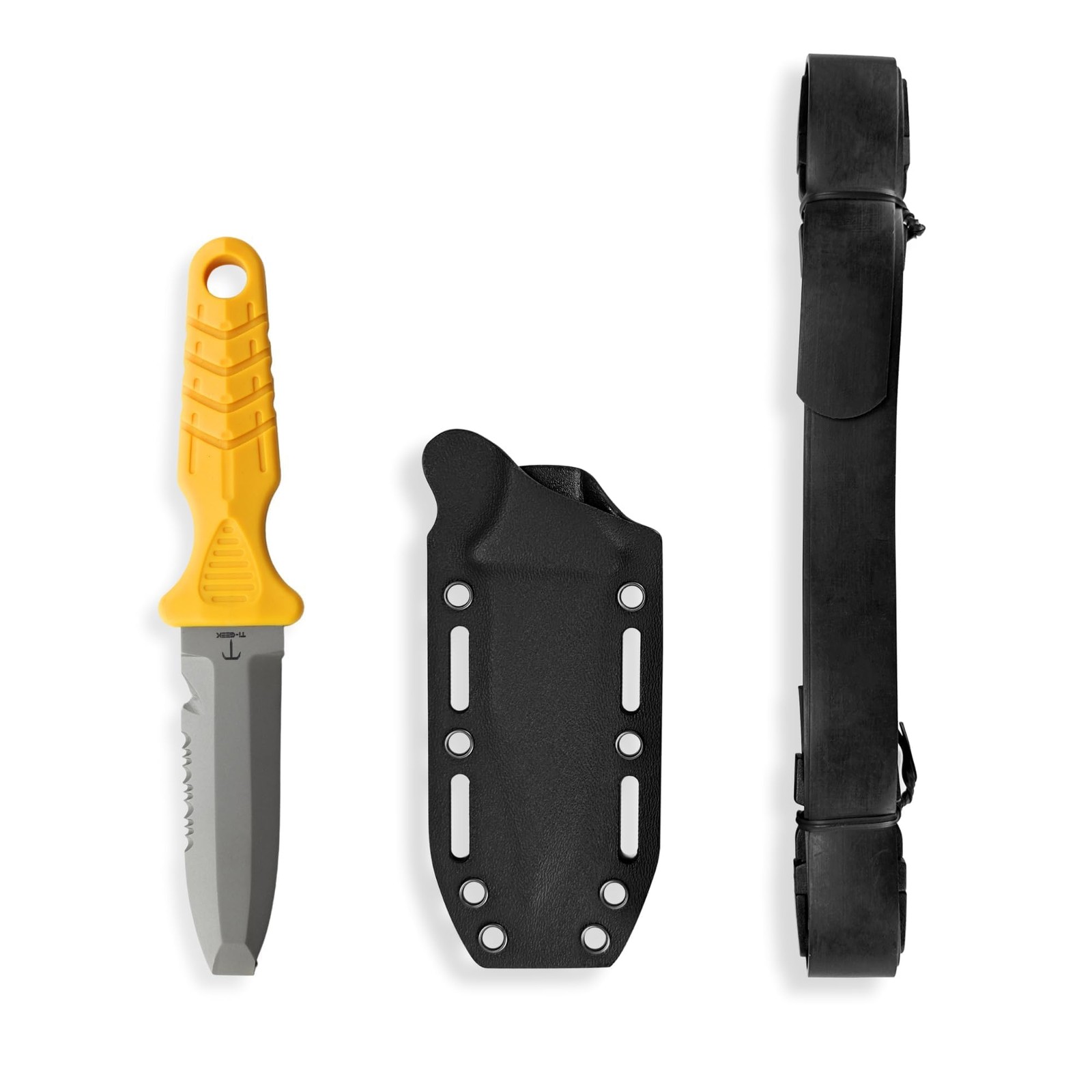 Titanium Survival Scuba Diving Fixed Blade Knife with Sheath & Straps – Holst…