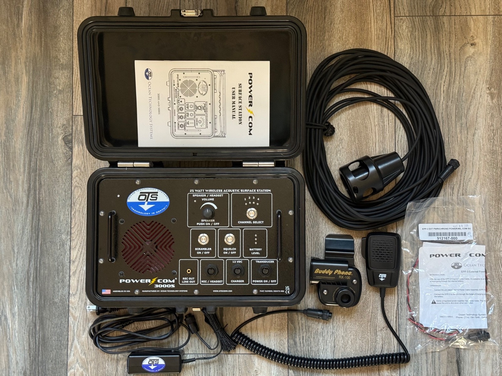 OTS PowerCom 3000S 4 Channel (25W) Surface Station w/ RX100 Buddy Phone