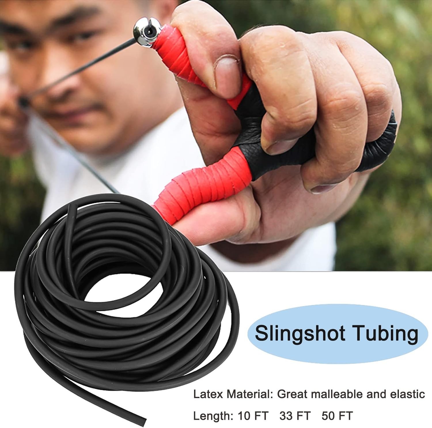 Black Latex Rubber Tubing 1/4″ ID x 3/8″ OD Professional Surgical Slingshot 10ft