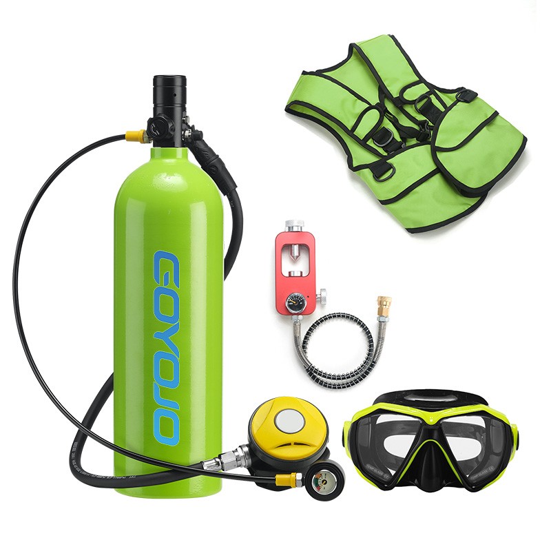 GOYOJO 2L Scuba Diving Tank Kit, Oxygen Underwater Pump & Diving Glasses & Vest