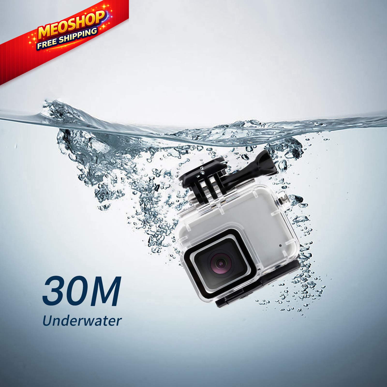 D&F Waterproof Housing Case for HERO7 White & Hero 7 Silver, 30M white