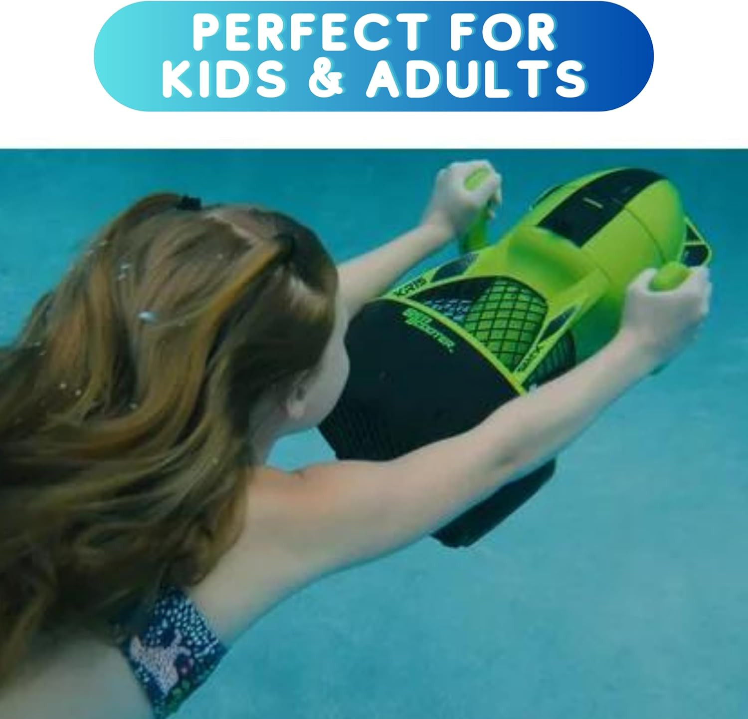 Underwater Sea Scooter for Kids & Adults, 12V Battery Powered Water Propeller wi