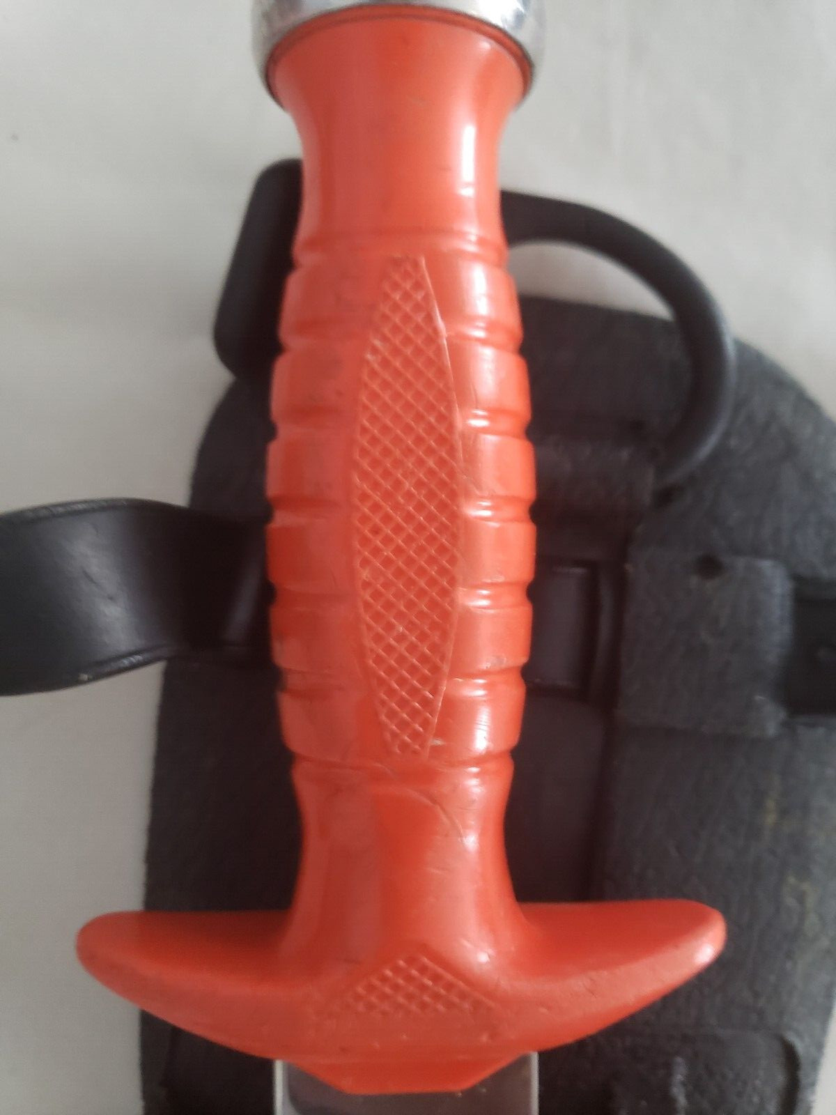 AMF Swimaster Dive Knife, Serrated, Stainless Steel, Orange Handle, Black Sheath